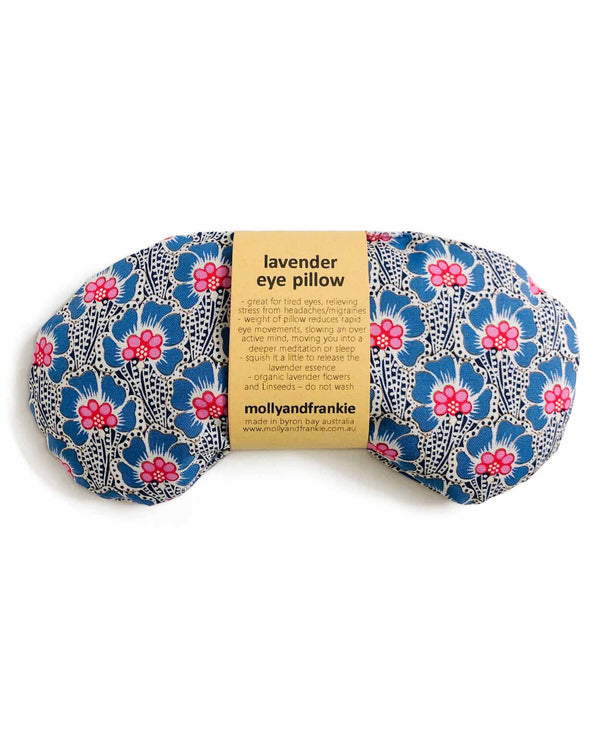 Lavender and Linseed Eye Pillow in Flowers Blue