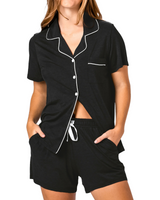 Bamboo Short PJ Set Gift Bag Black