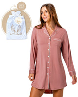 Bamboo Night Shirt Gift Bag Cinnamon Pink