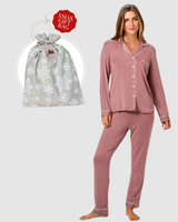 Bamboo PJ Set Xmas Gift Bag Cinnamon