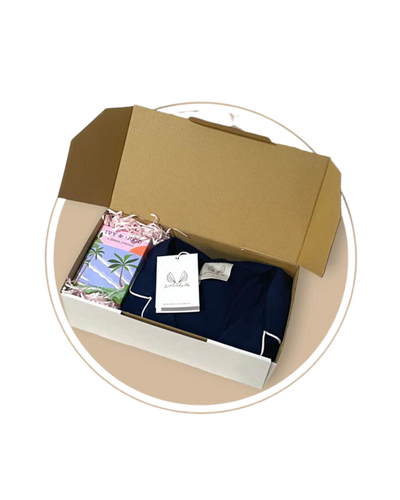Bamboo PJ & Candle Gift Box Navy