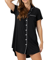 Bamboo SS Night Shirt Gift Bag Black