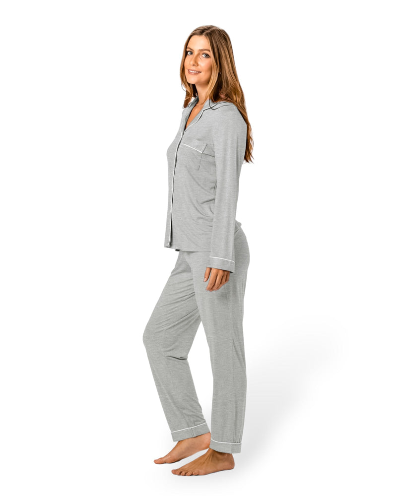 Bamboo PJ Set Gift Bag Grey Marle