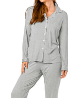 Bamboo PJ & Candle Gift Box Grey Marle