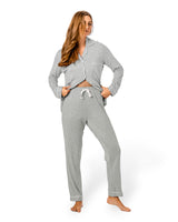 Bamboo PJ Set Gift Bag Grey Marle