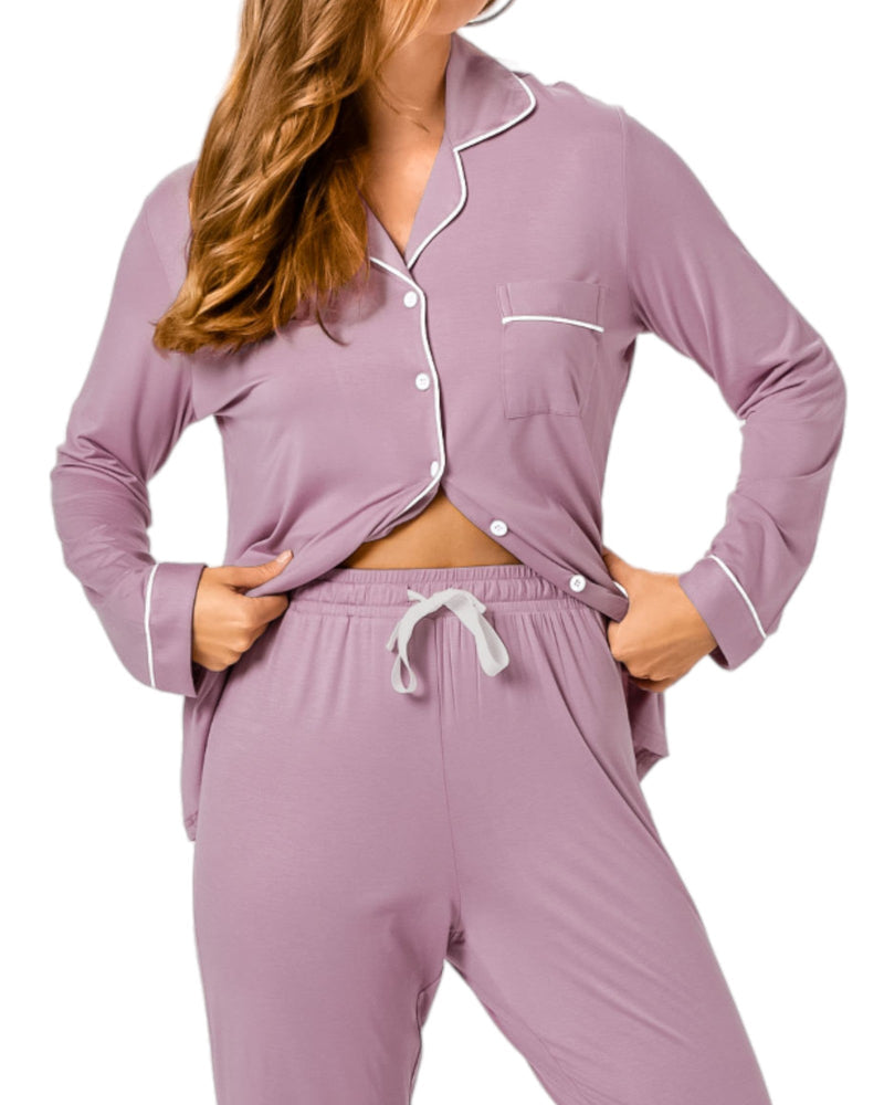 Bamboo PJ Set Gift Bag Lilac