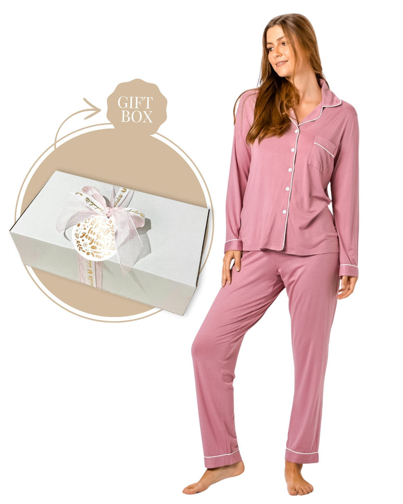 Bamboo PJ & Candle Gift Box Rose