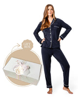 Bamboo PJ & Candle Gift Box Navy