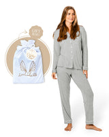 Bamboo PJ Set Gift Bag Grey Marle