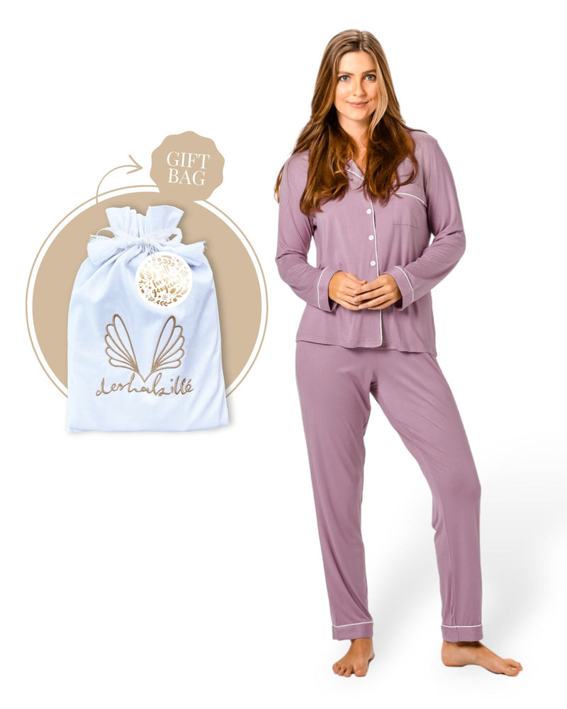 Bamboo PJ Set Gift Bag Lilac