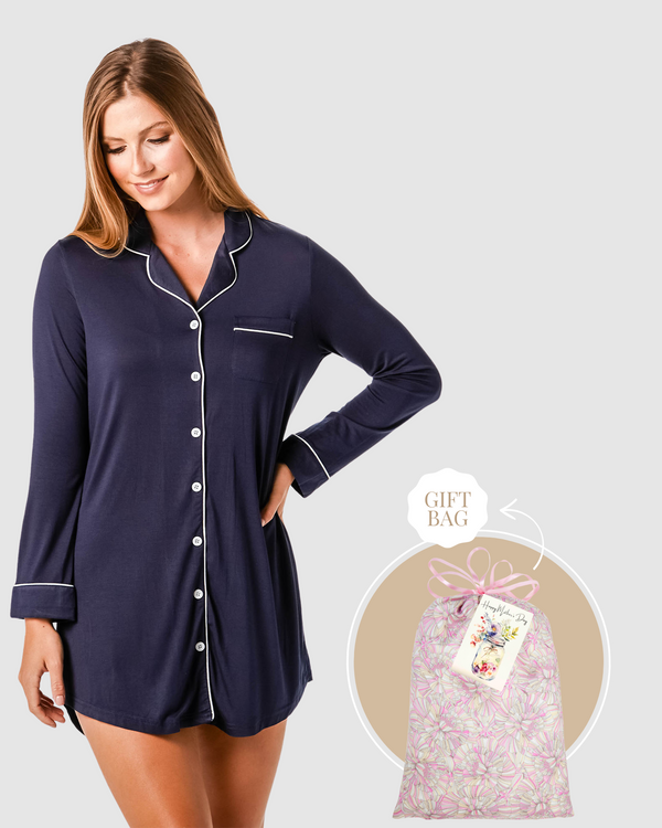 Mother's Day Night Shirt Gift Bag Navy