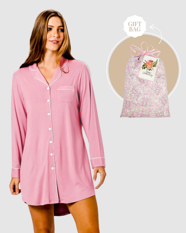 Mother's Day Night Shirt Gift Bag Rose