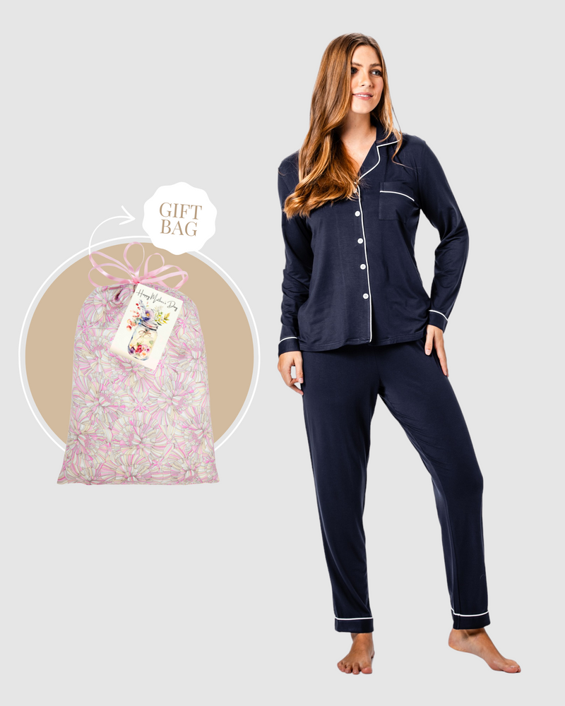 Mother's Day PJ Set Gift Bag Navy
