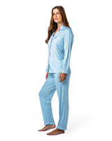 Chateaux Bamboo PJ Set Blue & Pink