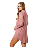 Bamboo Night Shirt + Candle Gift Box Cinnamon Pink