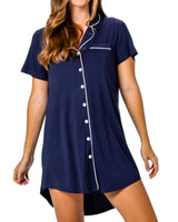 Mother's Day Bamboo SS Night Shirt Gift Bag Navy