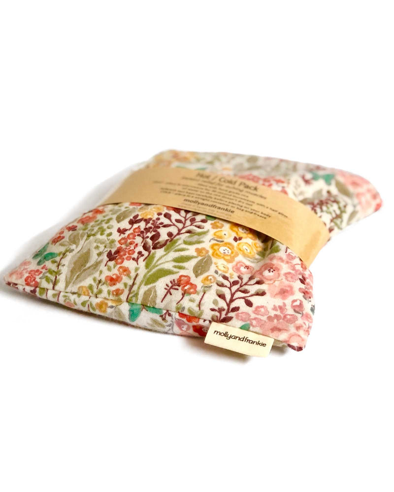 Rice Hot/Cold Pack with Removable Cover - Enchanted Garden Flannel