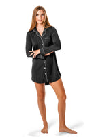 Bamboo Night Shirt + Candle Gift Box Black