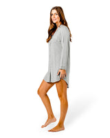 Bamboo Night Shirt + Candle Gift Box Grey Marle