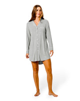 Bamboo Night Shirt + Candle Gift Box Grey Marle