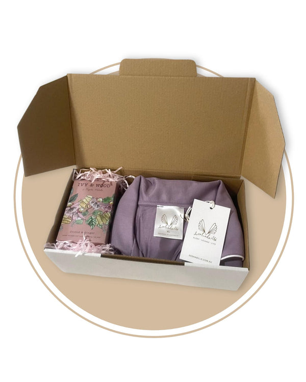 Bamboo PJ & Candle Gift Box Lilac