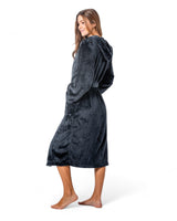 Hooded Plush Robe Navy