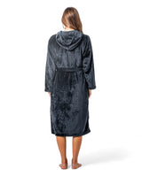 Hooded Plush Robe Navy