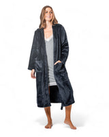 Hooded Plush Robe Navy