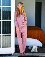 Chateaux Bamboo PJ Set Rose