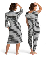 Emily Robe & PJ Set Grey Marle / Black