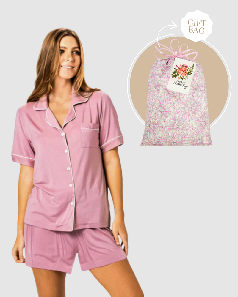 Mother's Day Short PJ Set Gift Bag Pink