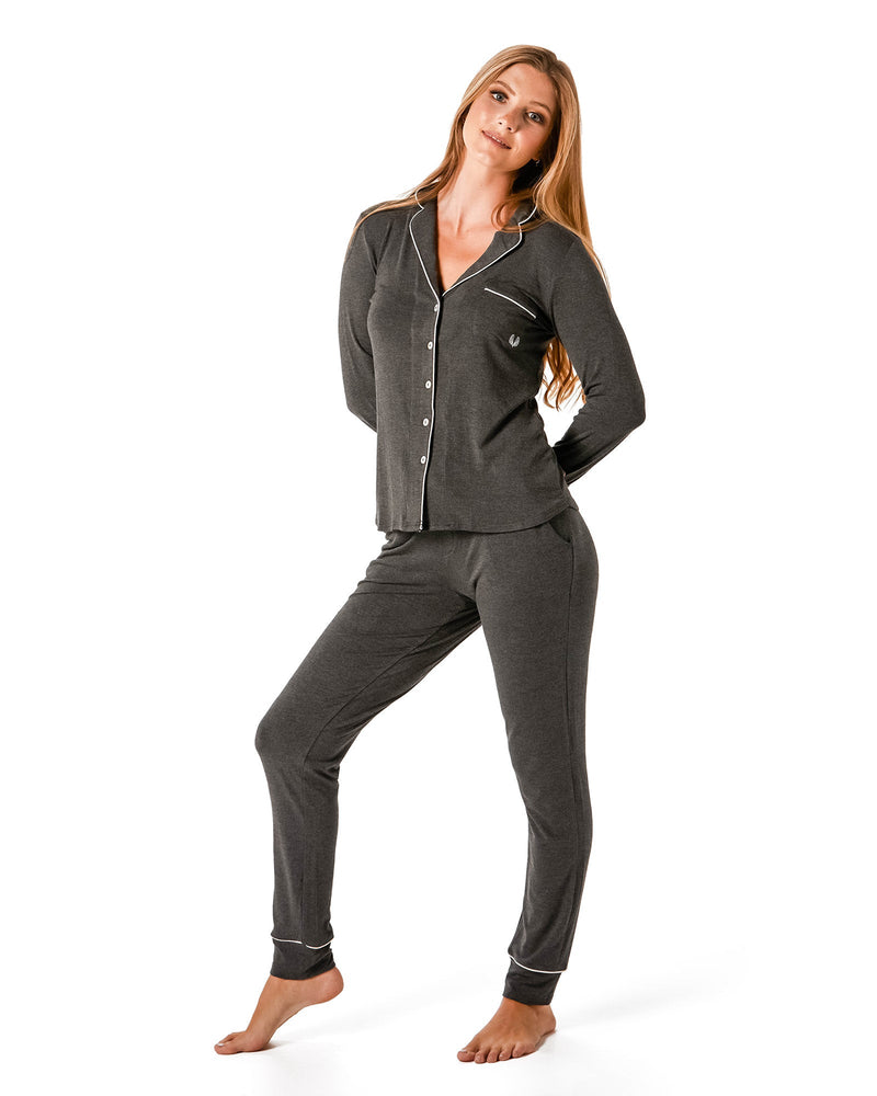 The Manor PJ Set | Charcoal