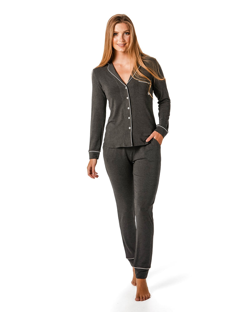 The Manor PJ Set | Charcoal