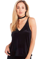Dita Velour Cami in Black - Deshabille Sleepwear