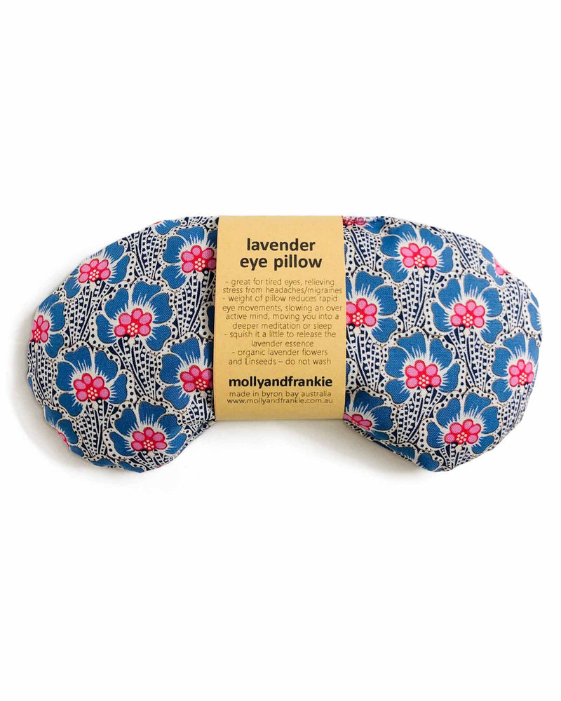 Lavender and Linseed Eye Pillow in Flowers Blue