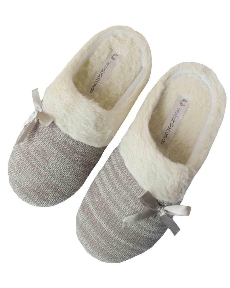 Deshabille Slippers in Grey Color