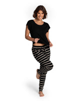Emily Lounge Pant Black - Oatmeal - Deshabille Sleepwear