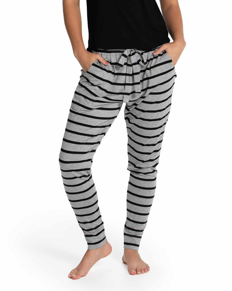 Emily Lounge Pant Grey Marle - Black - Deshabille Sleepwear