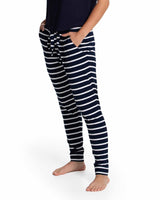 Emily Lounge Pant Navy - White - Deshabille Sleepwear
