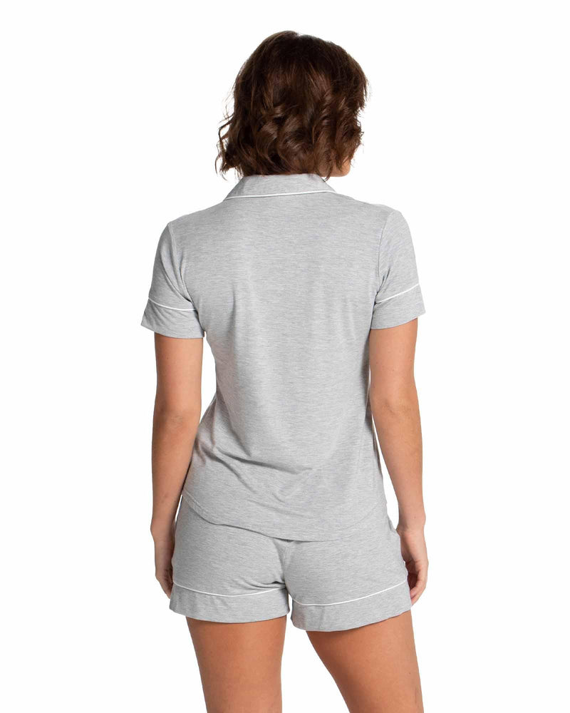 The Manor Shorts PJ Set Grey Marle - Deshabille Sleepwear